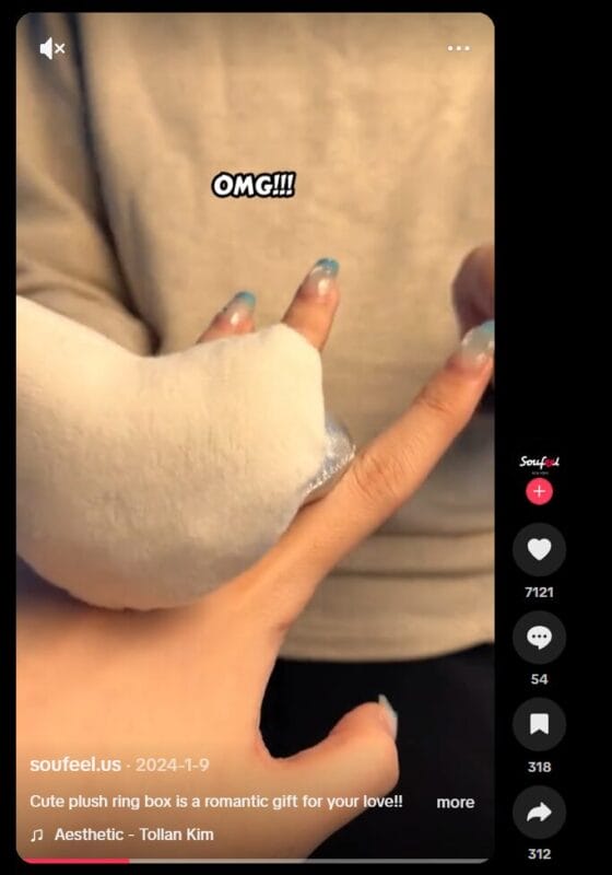 Diamond Ring Box Plush Toy TikTok Ad