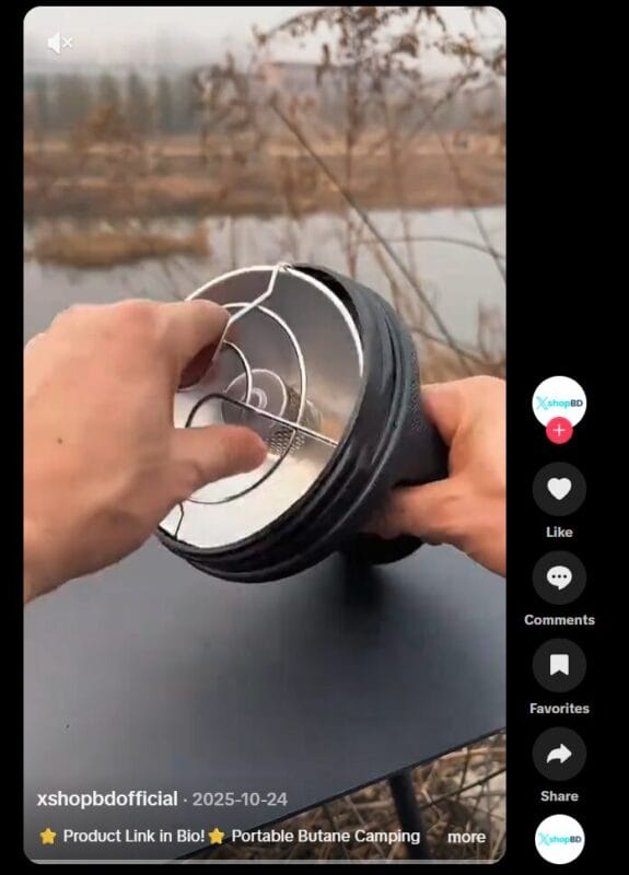 TikTok ad for top camping products to dropship in April
