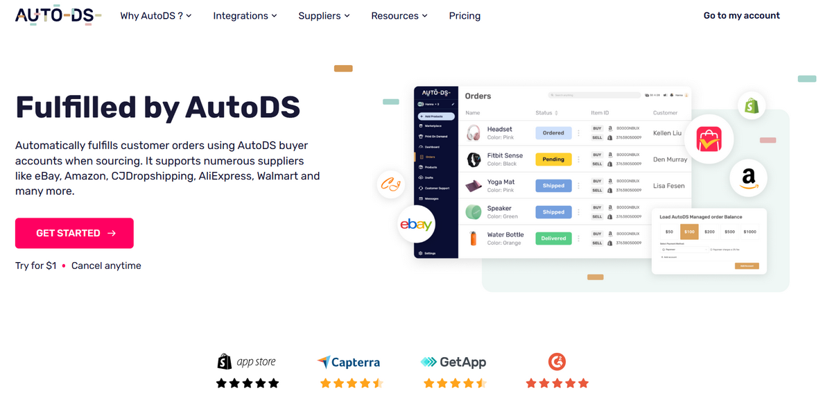 Fulfilled by AutoDS homepage
