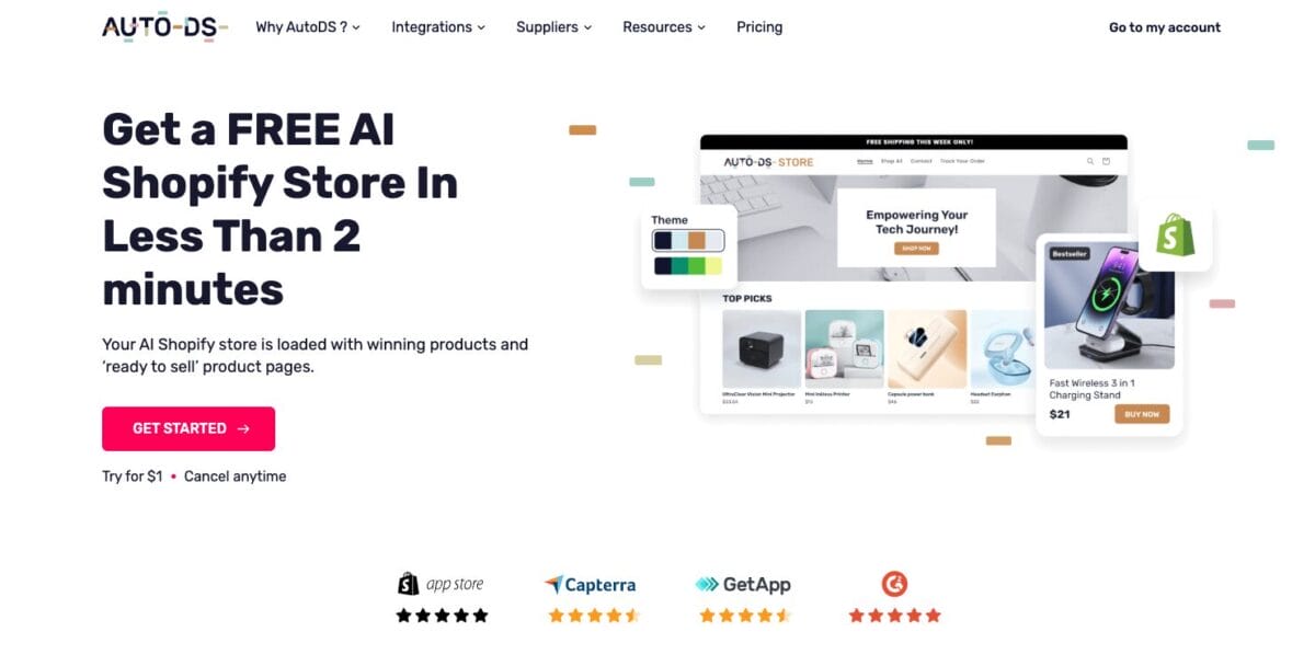AutoDS's AI-Built Shopify Store to reduce Shopify dropshipping costs 2026