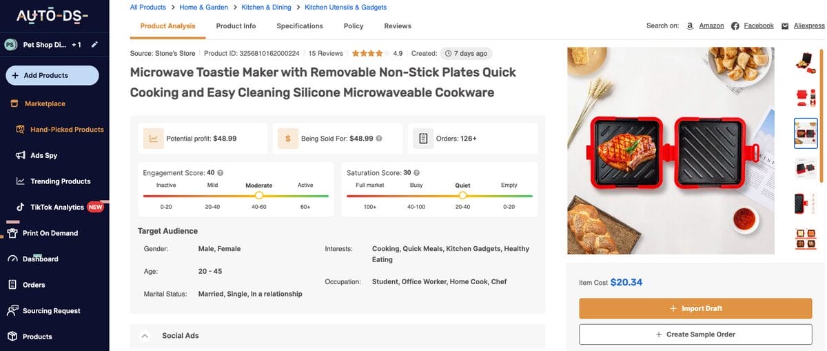 Microwave Toastie Maker, one of the best-selling items on Facebook Marketplace 2026