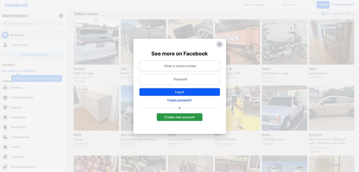 Create a Facebook account to sell on Facebook Marketplace