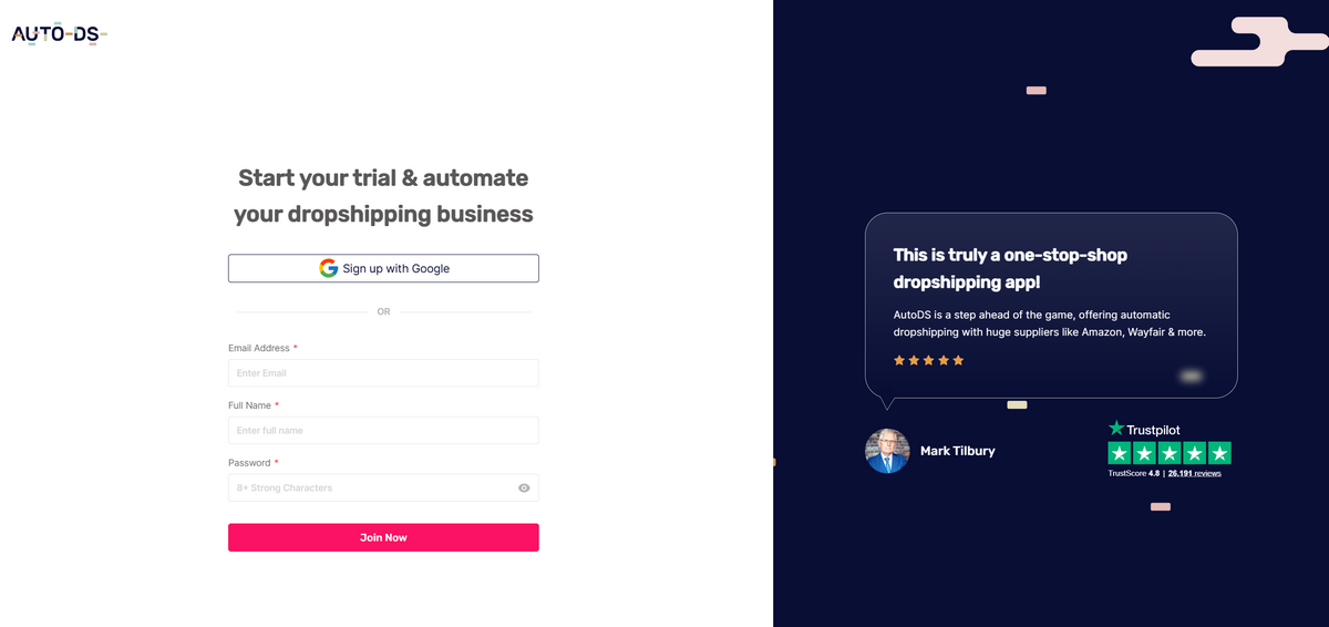 Create Your AutoDS Account for BigCommerce Dropshipping