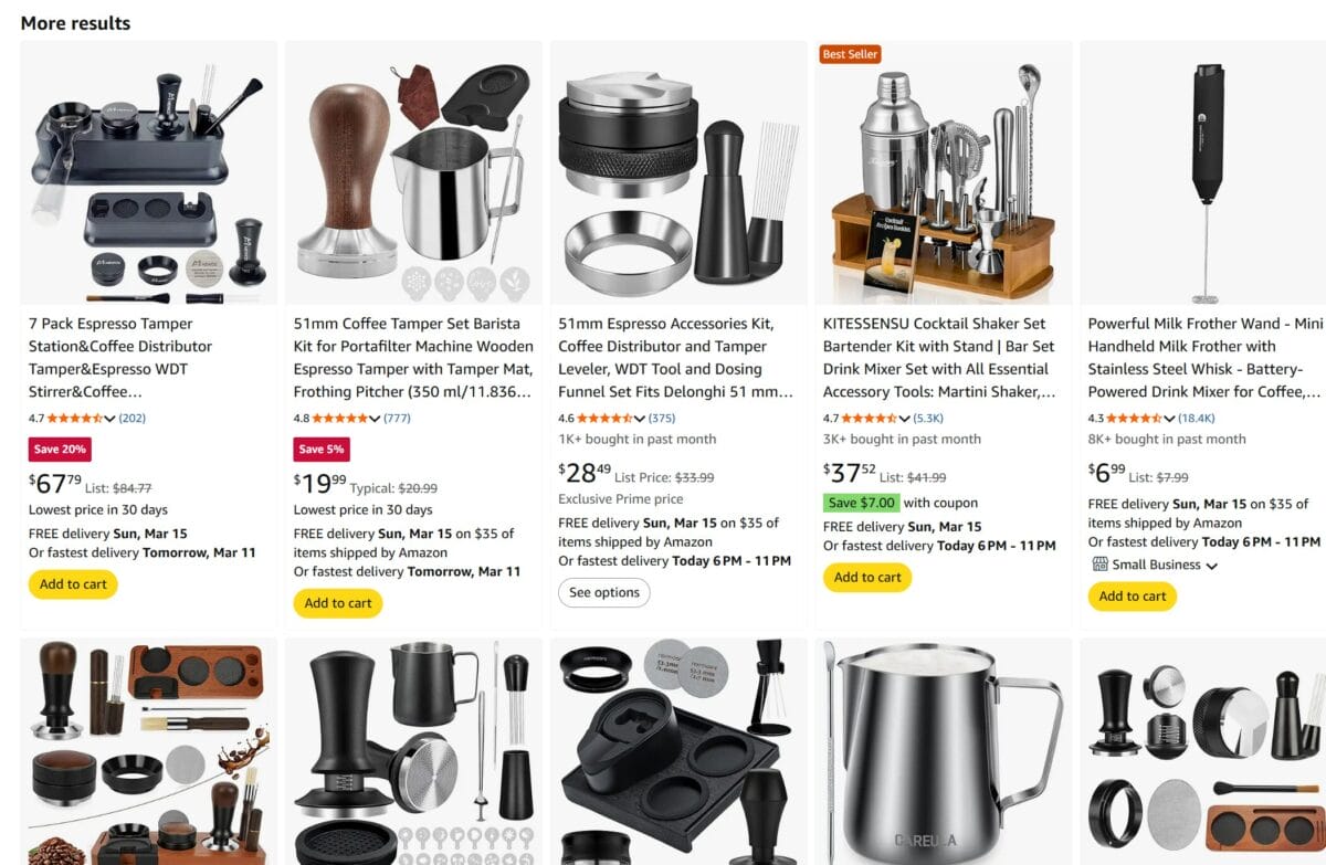 coffee products dropshipping niches