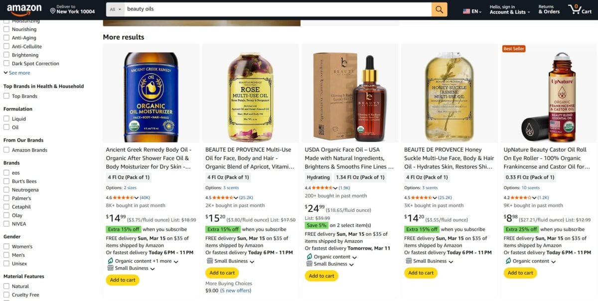 health and beauty niche