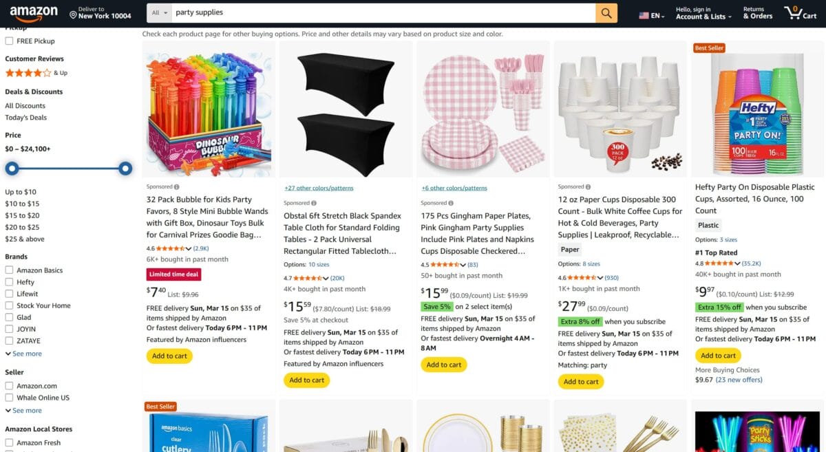 party supplies best dropshipping niches