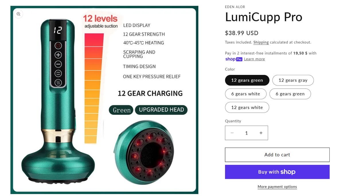 Seller's Website Homepage