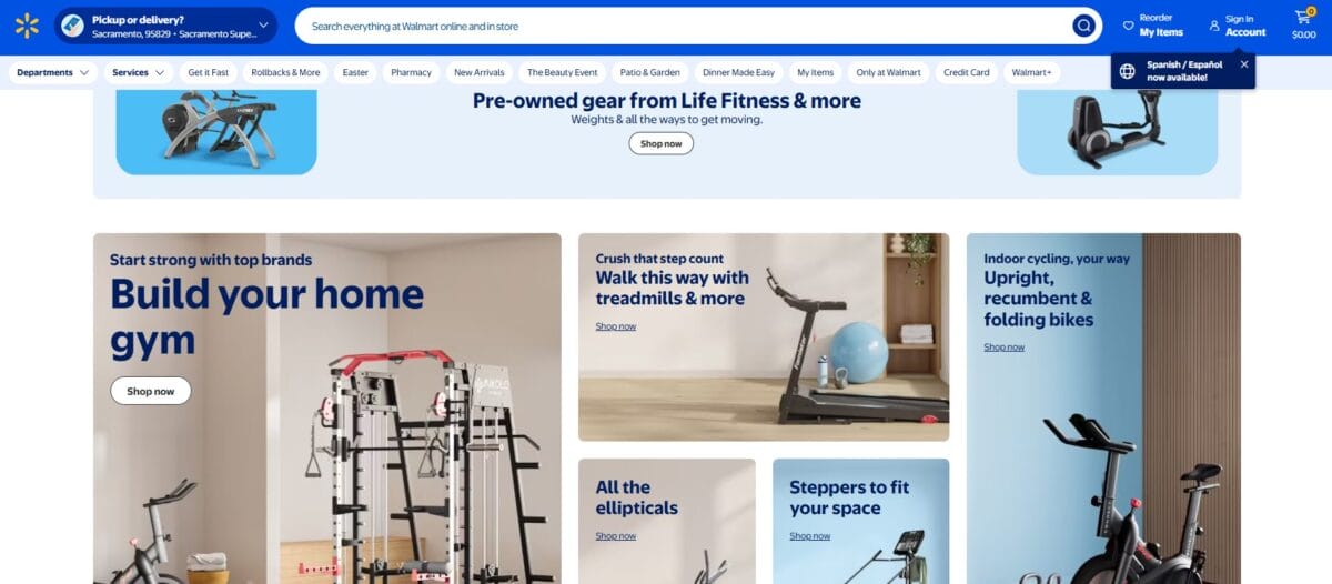 Walmart fitness dropshipping products supplier