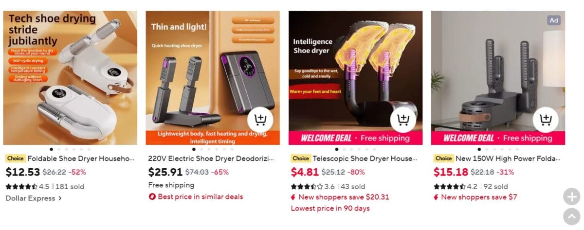 Electric Shoe dryer AliExpress dropshipping
