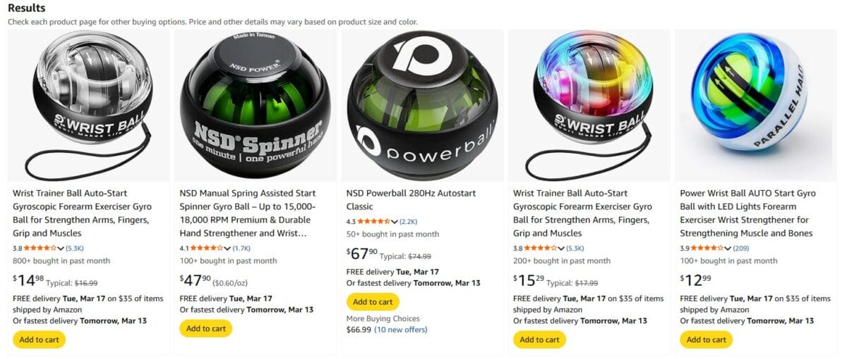 LED Gyroscopic Powerball Amazon best fitness products