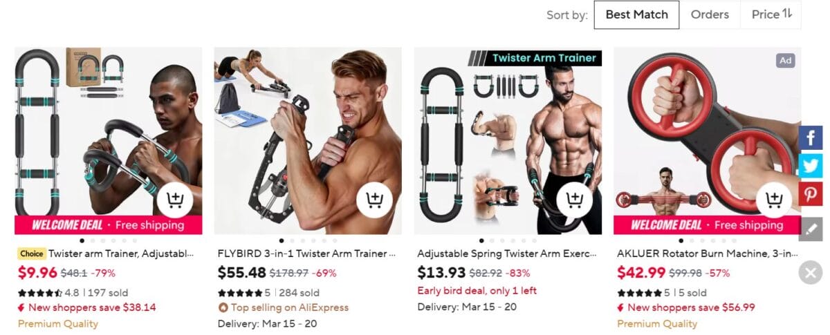 Twister Arm Trainers Aliexpress fitness dropshipping