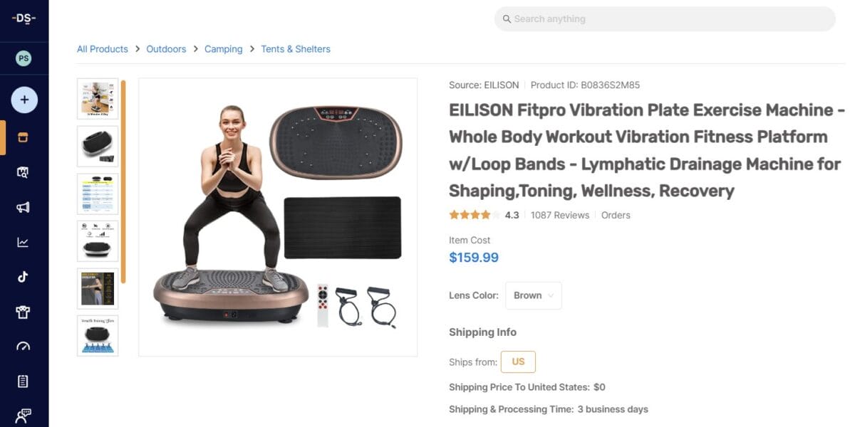 Vibtarion plates AutoDS fitnes dropshipping items