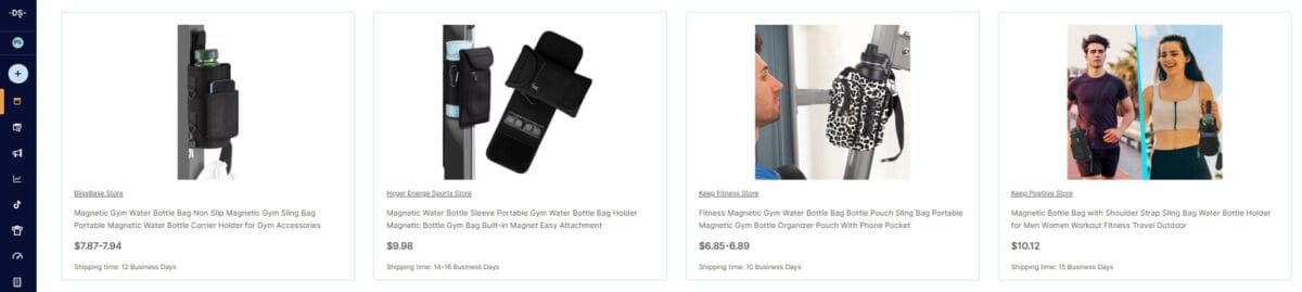 Magnetic gym bottle bag on AutoDS