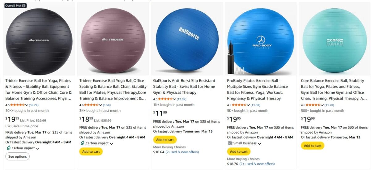Stability ball yoga Amazon fitness equipment dropshipping