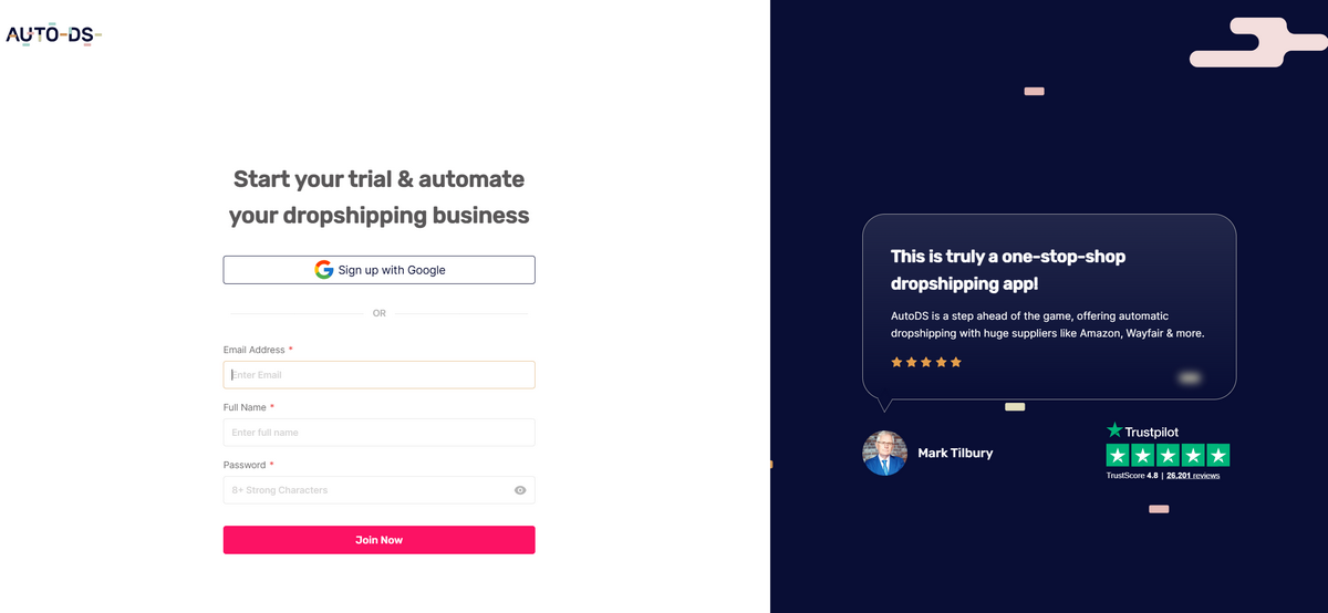 AutoDS connection to start a dropshipping business in 2026