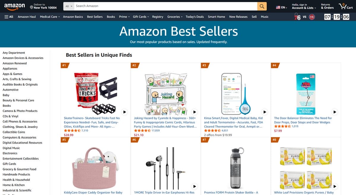 Amazon Best Sellers research