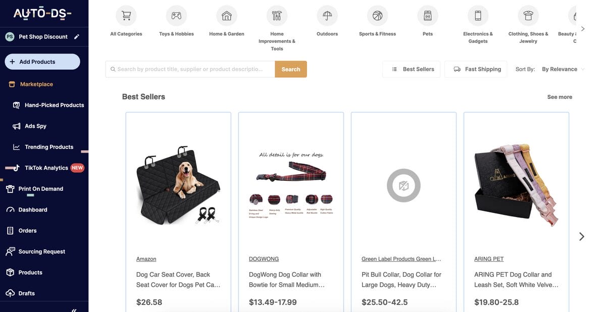 Find dropshipping products to sell on AutoDS