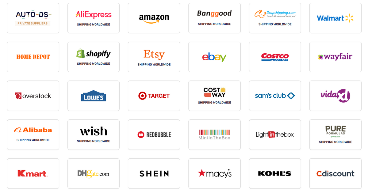 AutoDS multisupplier integration list of fastest sources
