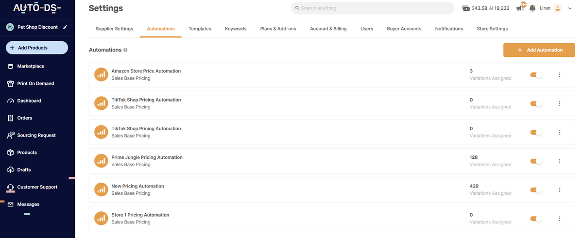 AutoDS pricing automation