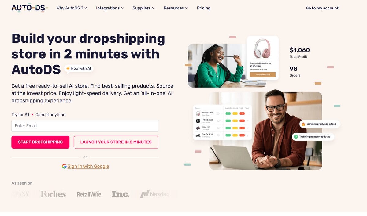 AutoDS All-in-one AI dropshipping platform