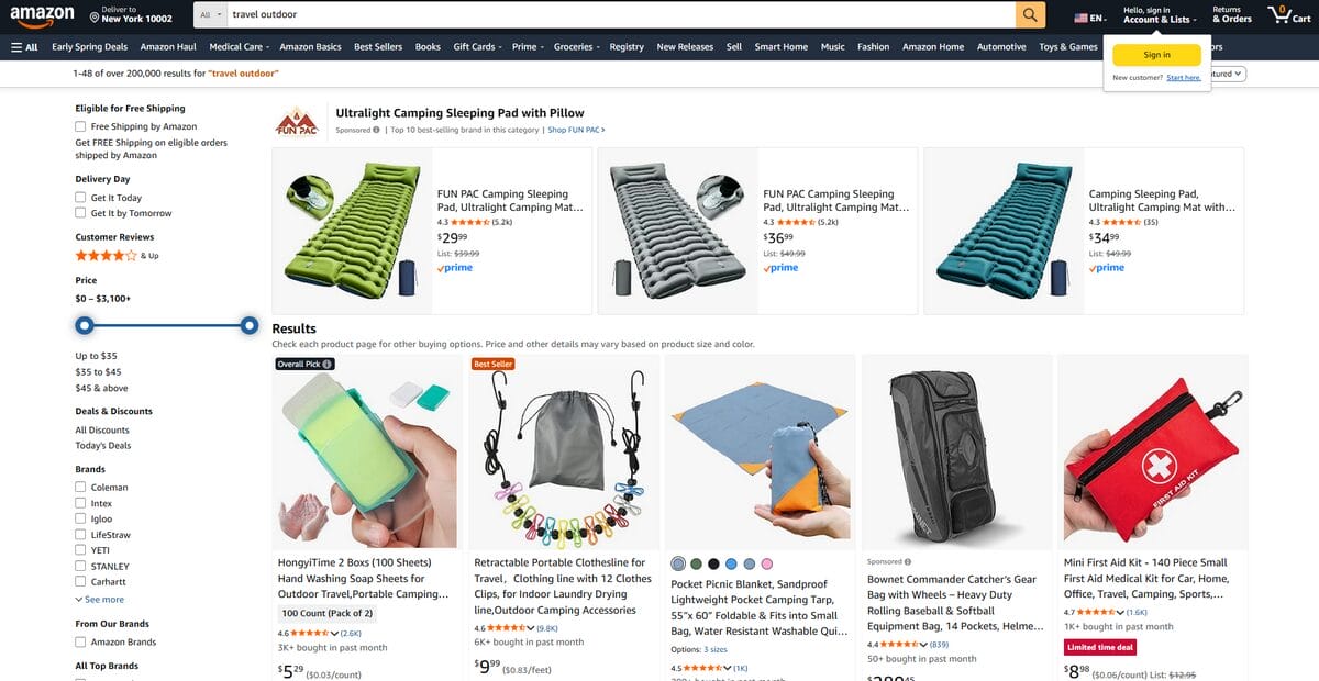 Travel and Outdoor Accessories Unique Niche