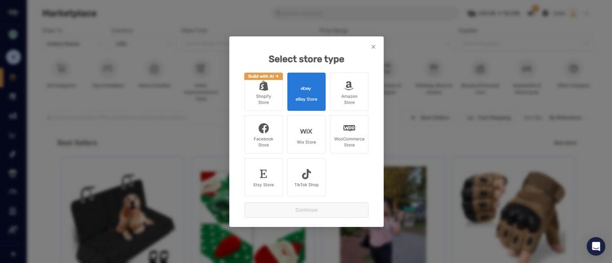 AutoDS to eBay store connection process