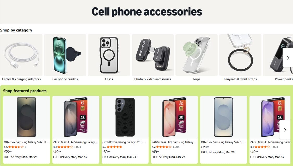 Cellphone accesories best selling items on Amazon