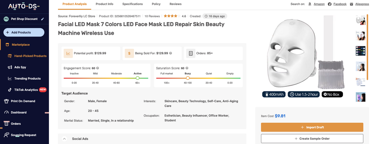 Facial LED Mask