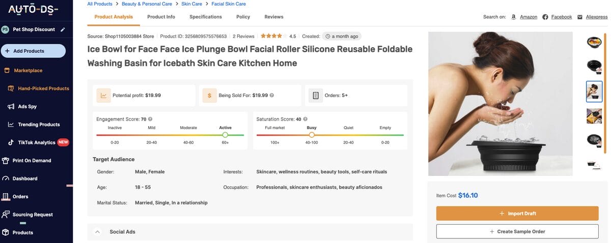 Face Ice Plunge Bowl