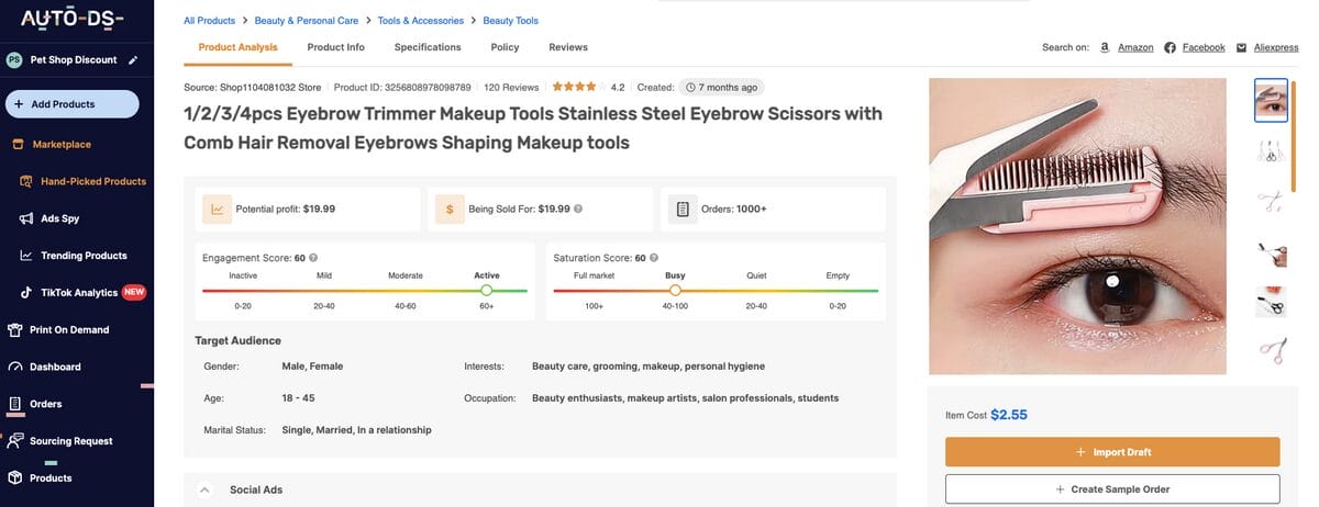 Eyebrow Trimmer dropshipping beauty products