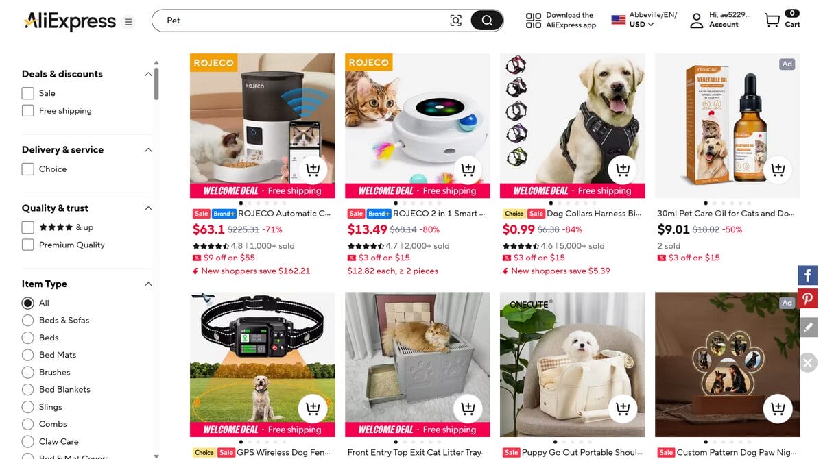 pet products dropshipping bestsellers