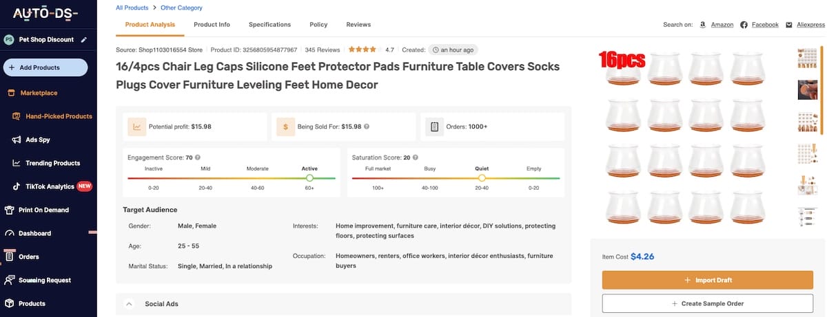 AutoDS's hand-picked selection