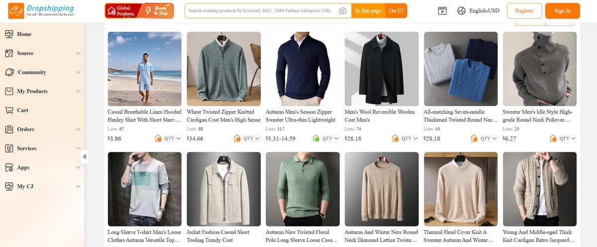 CJ Dropshipping Best 2026 clothing suppliers