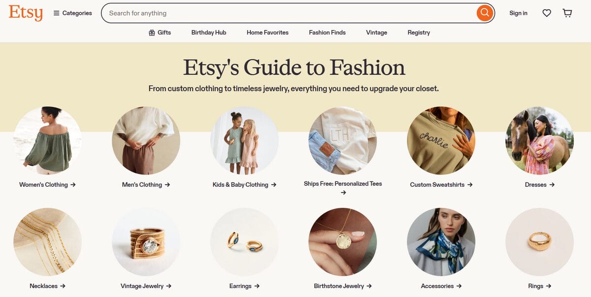 Etsy Top Clothing dropshipping supplier