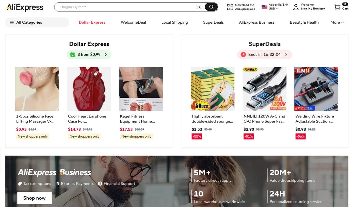 AliExpress international suppliers with US warehouse