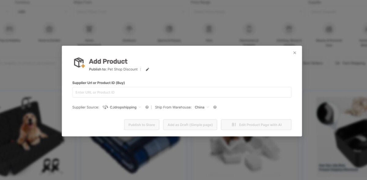 AutoDS CJDropshipping import products process