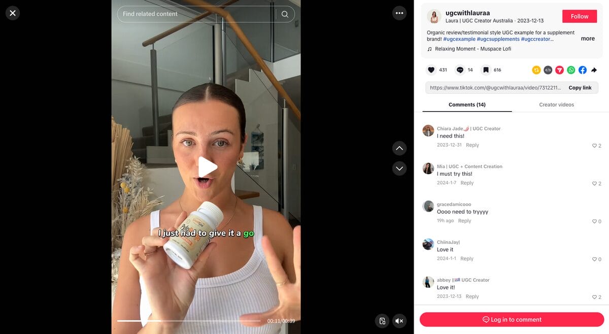 Storytelling video for TikTok marketing dropshipping