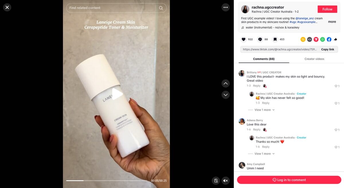 UGC review video for TikTok marketing dropshipping