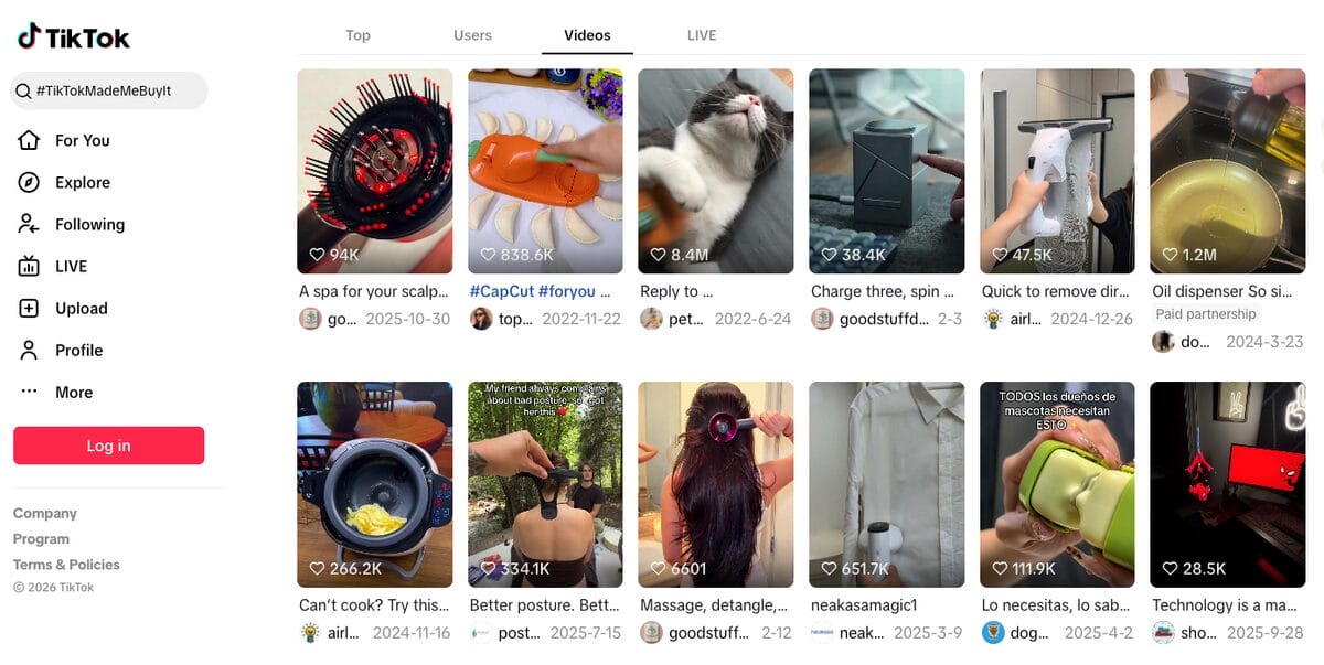 TikTokMadeMeBuyIt Hashtagh for TikTok marketing dropshipping