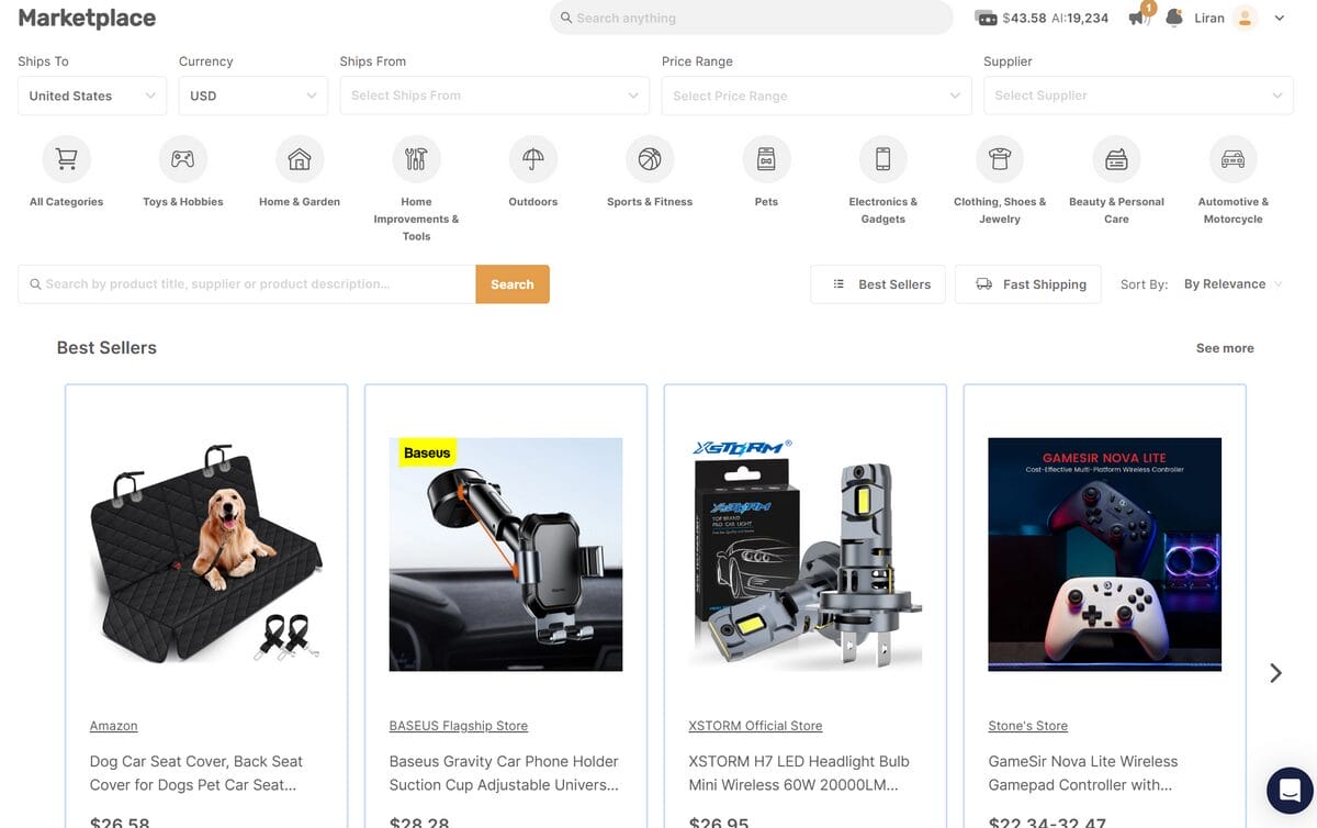 AutoDS Warehouses as Shopify dropshipping supplier