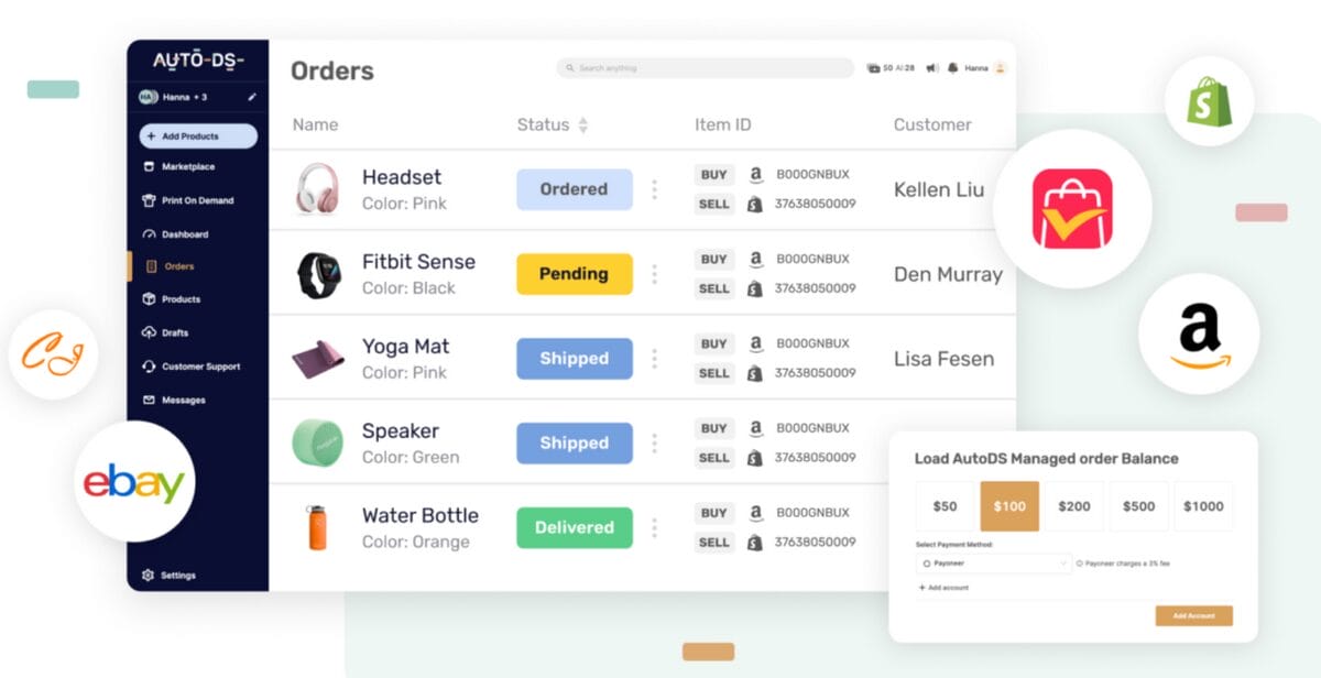Automated order fulfillment for Shopify dropshipping suppliers with AutoDS
