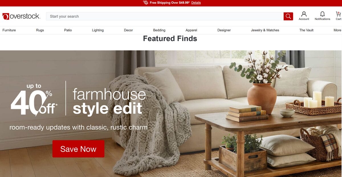 Overstock as Shopify dropshipping supplier