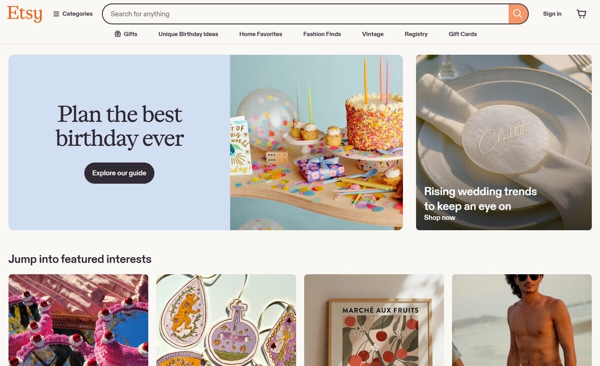 Etsy as Shopify dropshipping supplier