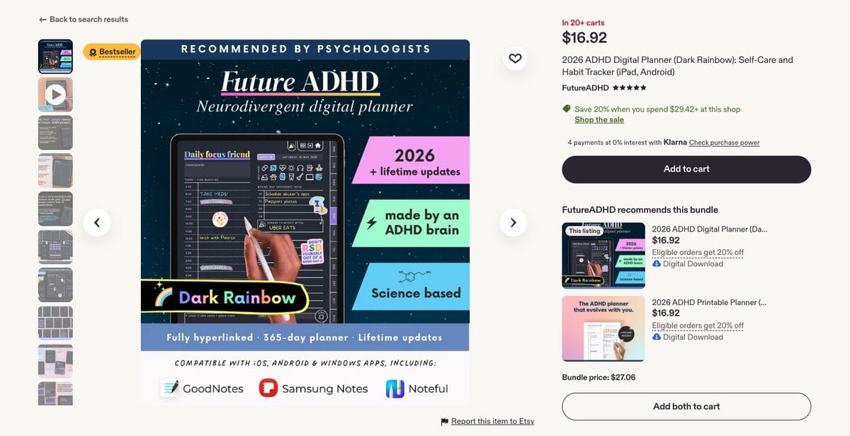 Digital Planners For ADHD, one of the best digital dropshipping products