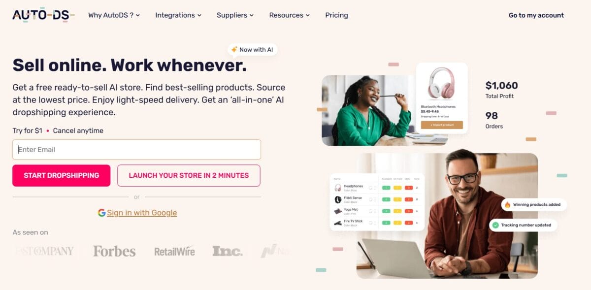 AutoDS is the best dropshipping platform for beginners