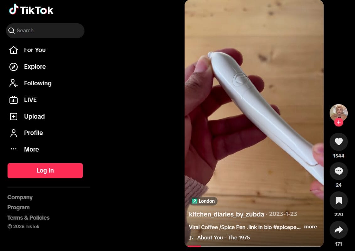 Electrical coffee pen TikTok ad content
