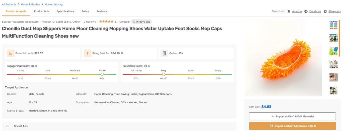 Chenille dust mop slippers best items to dropship in may 2026