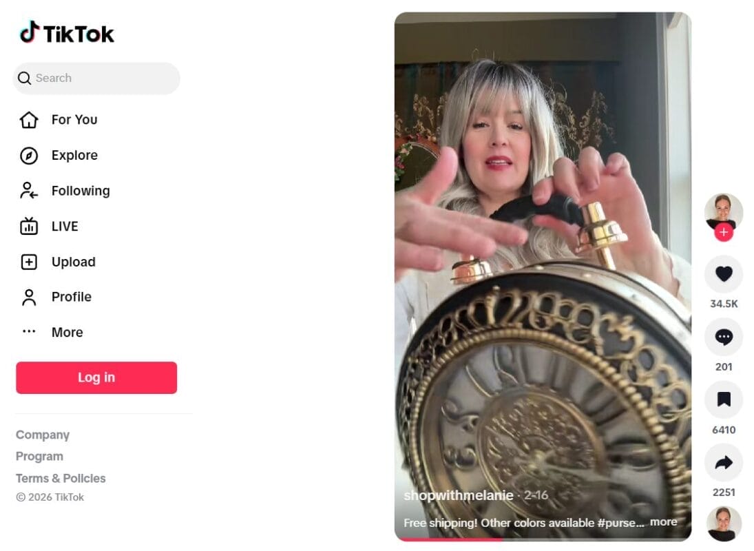 Retro handbag dropshipping Tiktok ad review