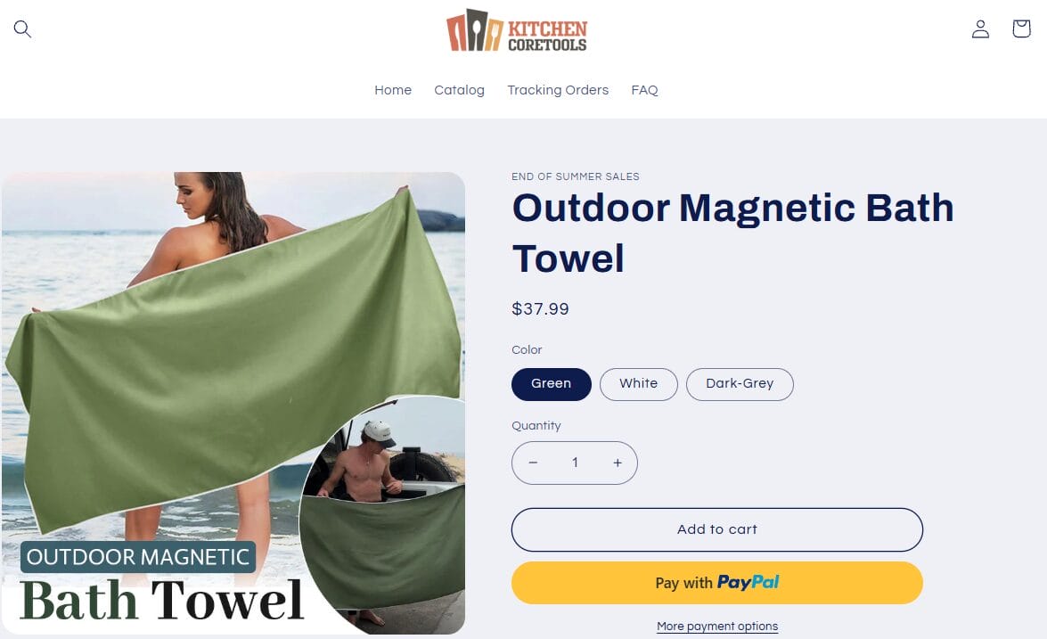 Dry quick beach towel best dropshipping product page example