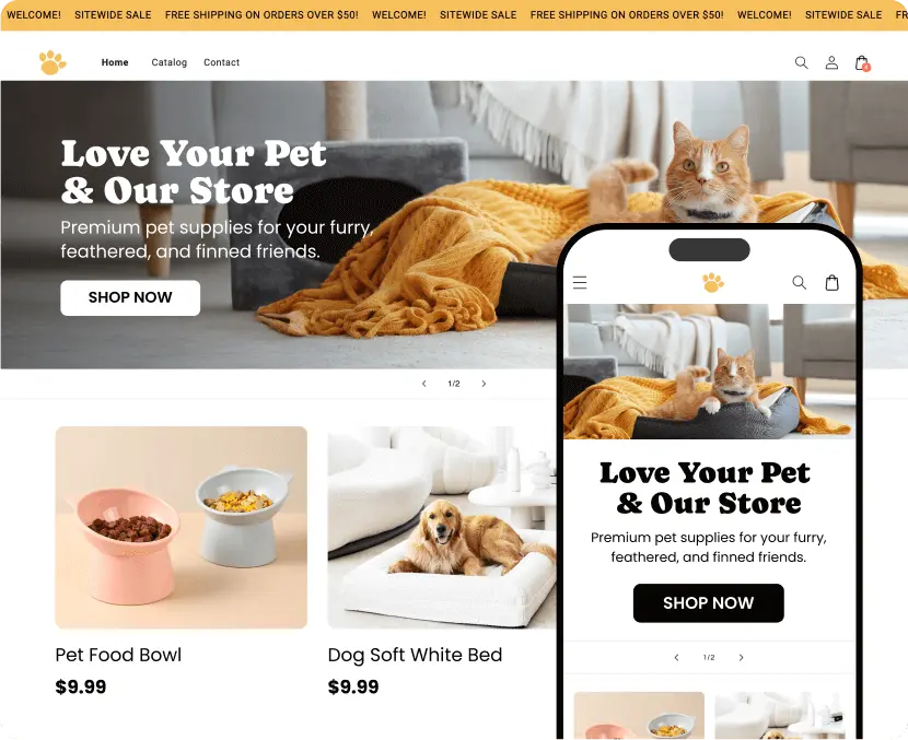 Clean design for dropshipping stores